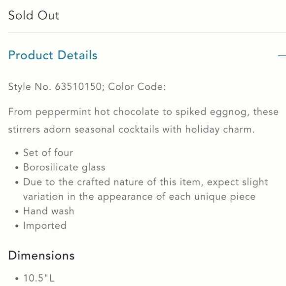 Anthropologie set of 4 Peppermint Drink Stirrers - Picture 3 of 5